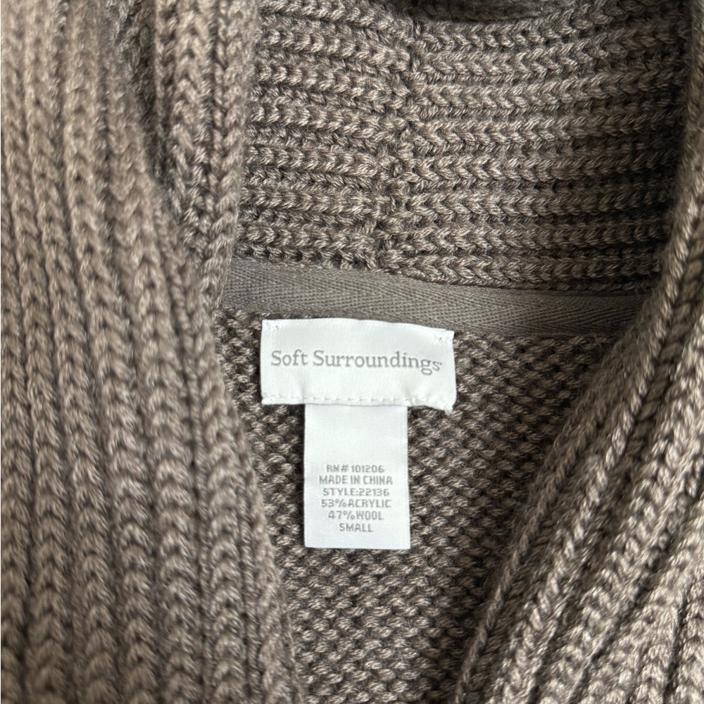 Soft Surroundings Female Brown Sweater with Suede Belt-Never Worn